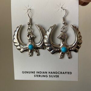 Tonya Yazzie Navajo Kingman turquoise and Sterling silver earrings, new